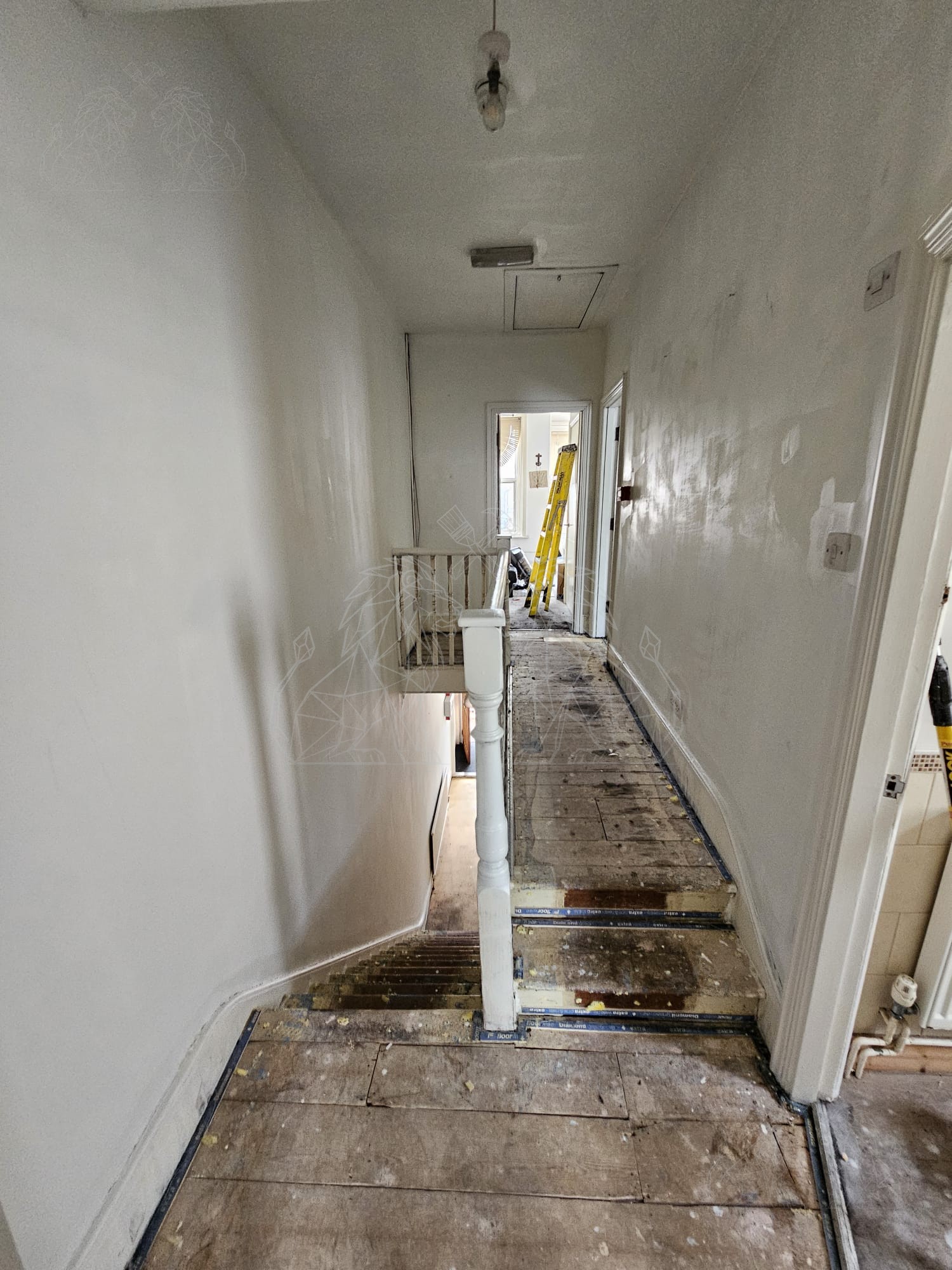 Restored walls and ceiling after fire damage