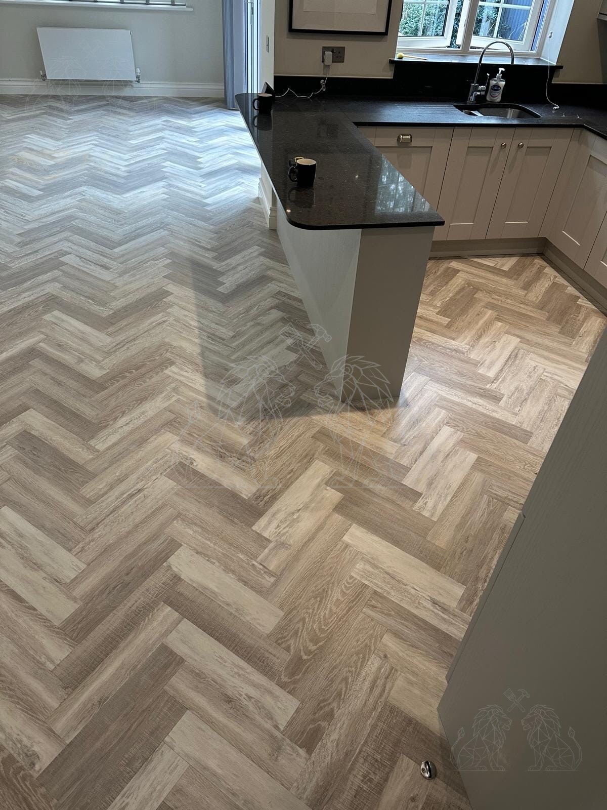 Herringbone flooring detail