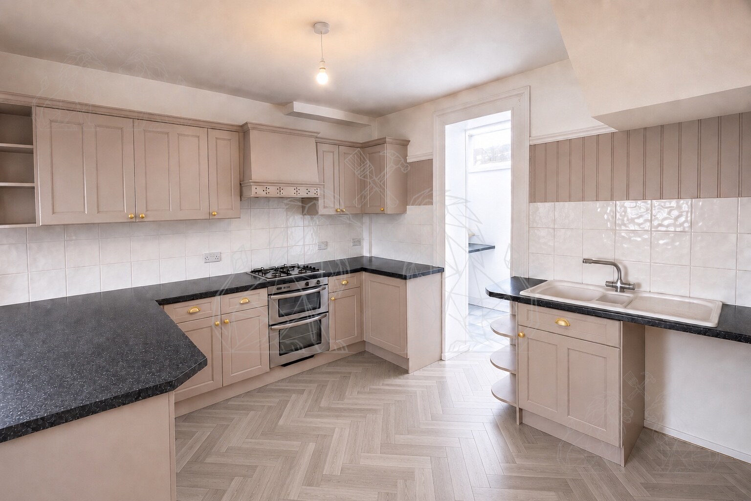 Refinished kitchen cabinetry
