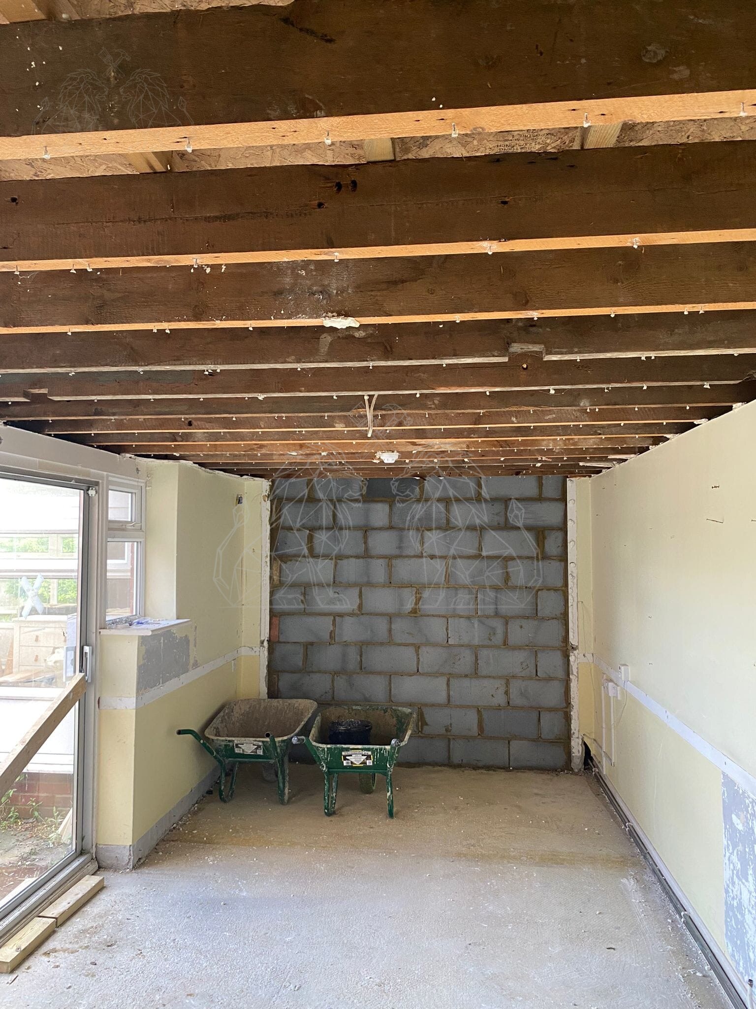 Ceiling and masonry strip-out